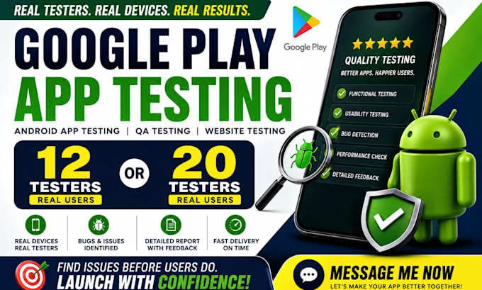 12 tester 20 tester google play 12 app 20 app tester qa testing website testing