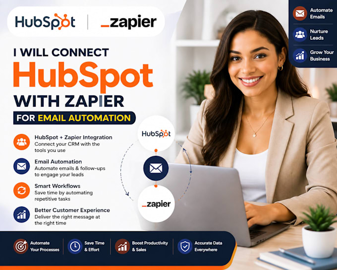 connect hubspot zapier integration email automation CRM workflow setup