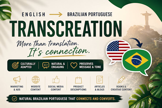 transcreate content into brazilian portuguese