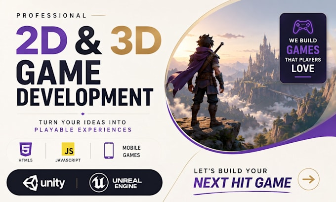 develop 2d 3d games html5 javascript mobile game development unity unreal engin