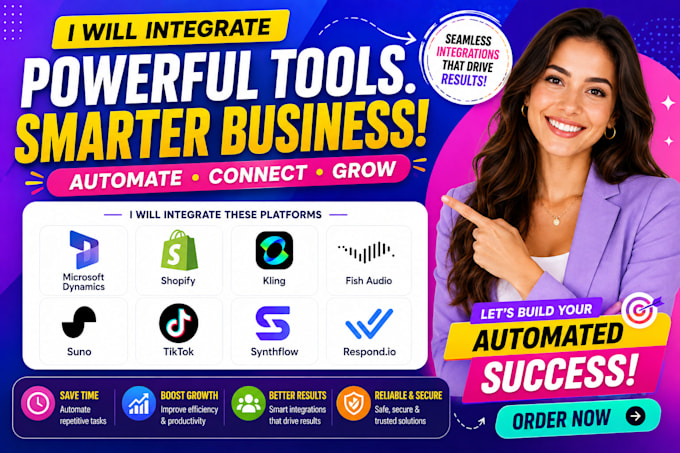 integrate microsoft dynamics shopify fish audio suno tiktok synthflow respond