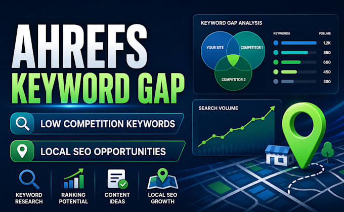 do ahref keyword gap analysis, low competition or content research for local SEO