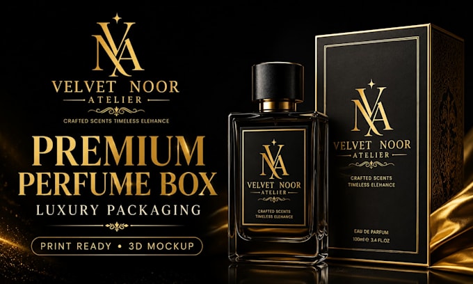 design luxury perfume box packaging and dieline