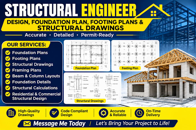 structural engineer design, foundation plan, footing plans, structural drawings