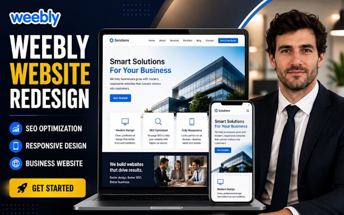 redesign weebly website SEO optimization weebly responsive business website