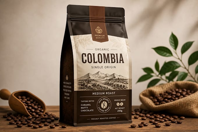 design coffee label, coffee bag packaging, coffee pouch, coffee label packaging