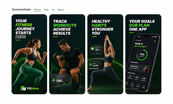 design modern app screenshots for app store and google play store apps