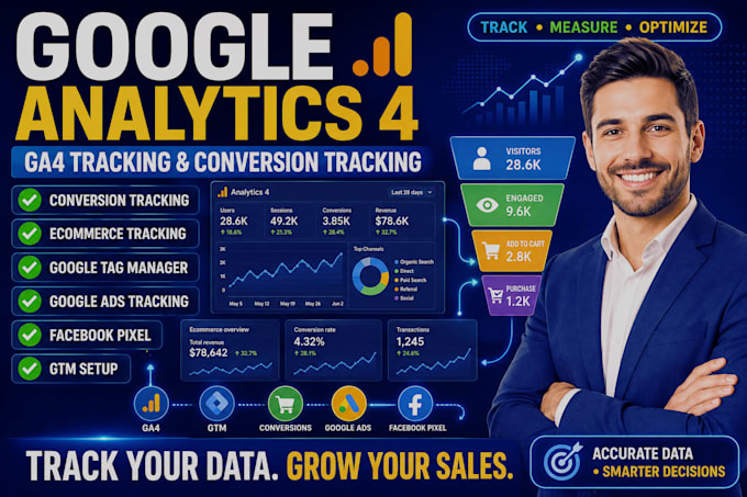 set up google analytics 4 ga4 tracking and conversion