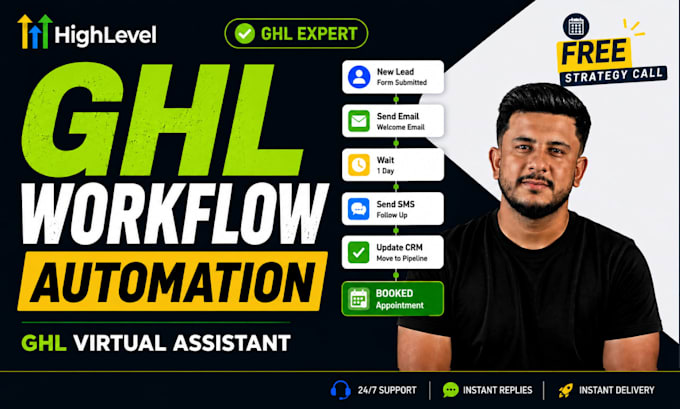 build ghl workflow automation, ghl chatbot and ghl funnel