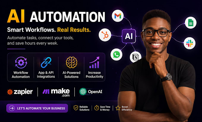 build ai powered automation workflows using zapier or make