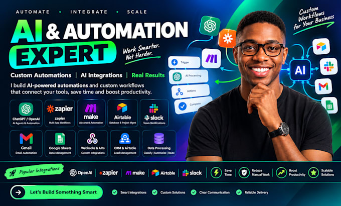 build ai powered automation workflows using zapier or make