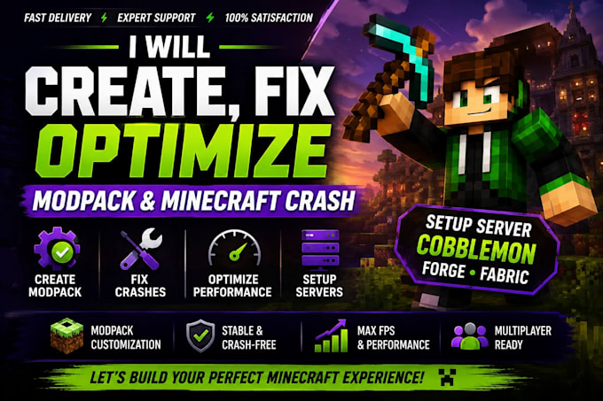 create, fix and optimize minecraft modpacks forge fabric neoforge cobblemon
