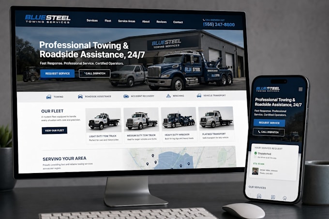 build trucking dispatch, logistics, freight, towing website