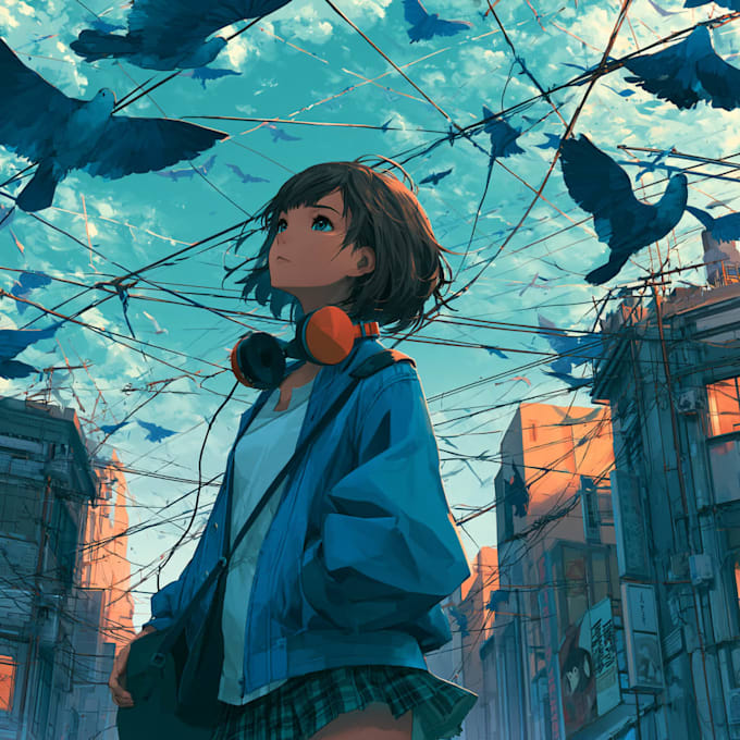 create anime style album cover