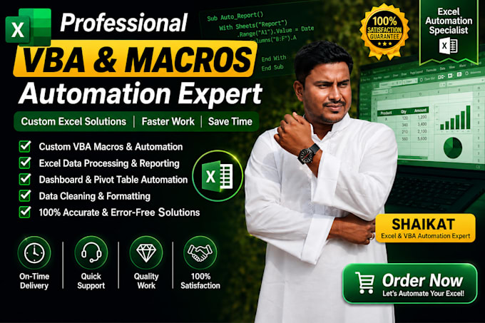 create an excel macro with excel vba