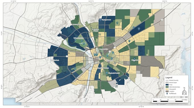 design custom professional maps using qgis or arcgis pro