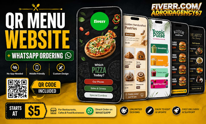 create restaurant qr menu website, digital menu and whatsapp ordering