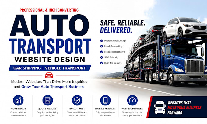 build auto transport website, car shipping, vehicle transport wordpress website