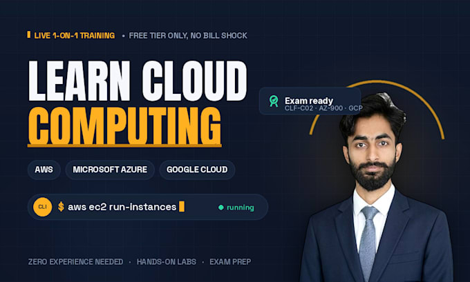 teach you cloud computing with AWS, azure and google cloud
