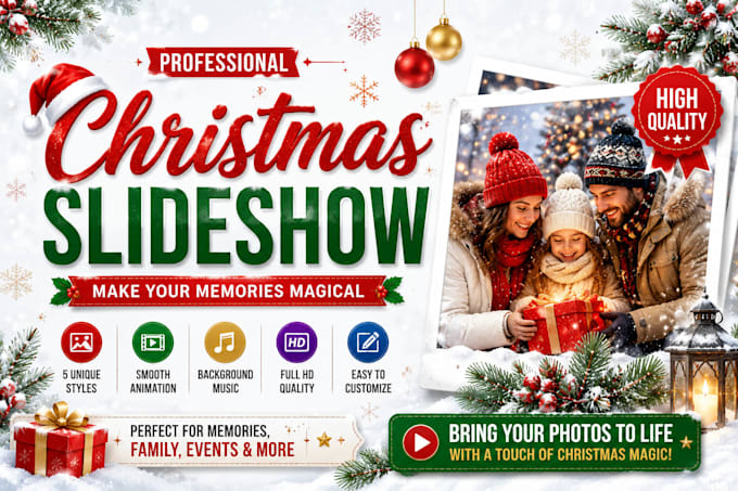 create a christmas photo slideshow video
