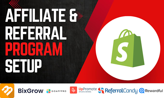 affiliate program setup on shopify, woocommerce, goaffpro, uppromote, rewardful