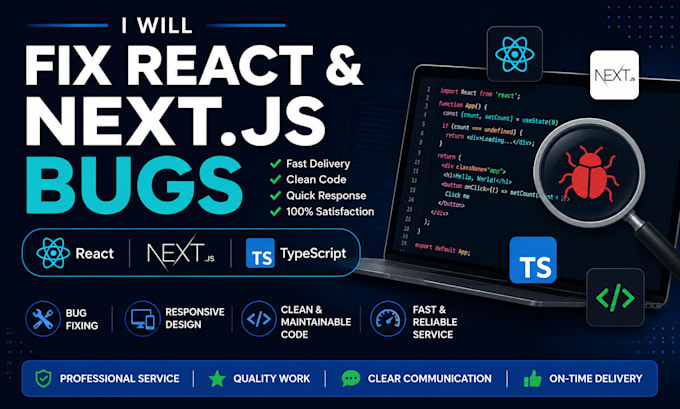fix react js, next js, and typescript bugs