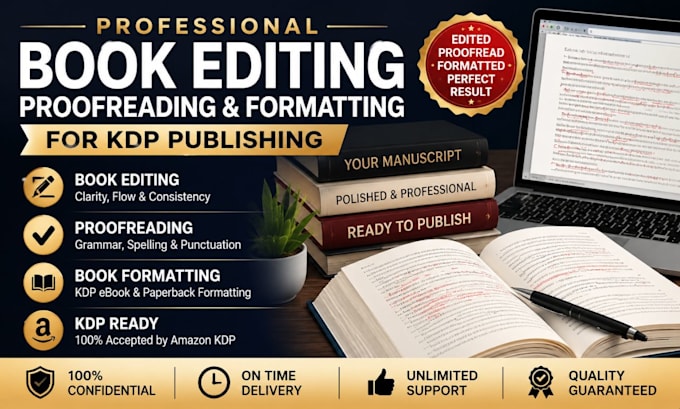edit proofread and format your book for KDP