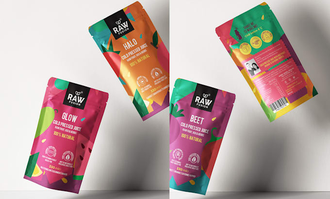 create pouch packaging design and label for your product