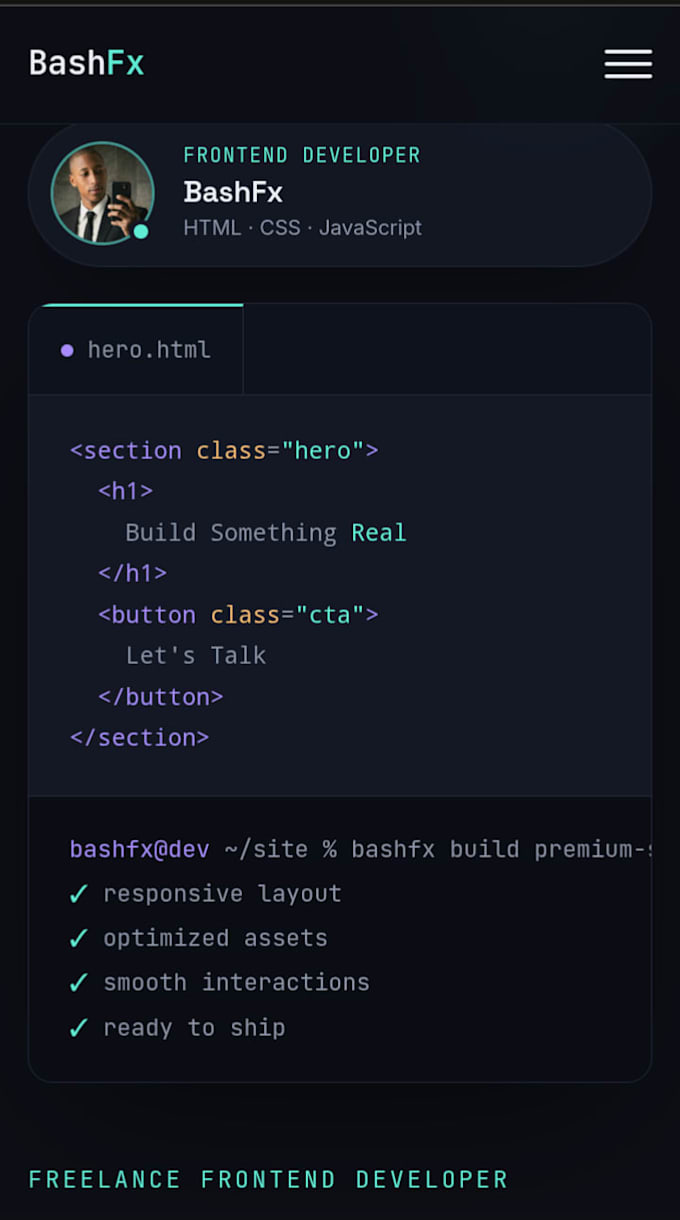 build a responsive frontend website