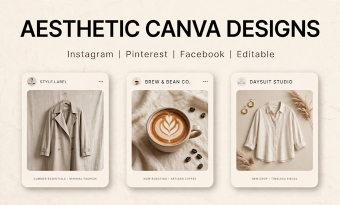 design aesthetic canva instagram posts and pinterest pins