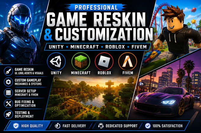 reskin unity game build cutom hd minecraft roblox edit modpack fivem server