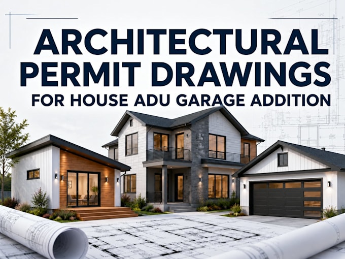 draw architectural permit drawings for house adu garage addition