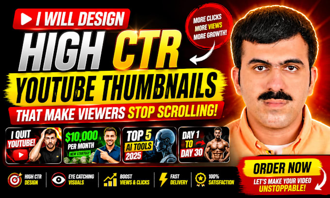 design high CTR youtube thumbnails