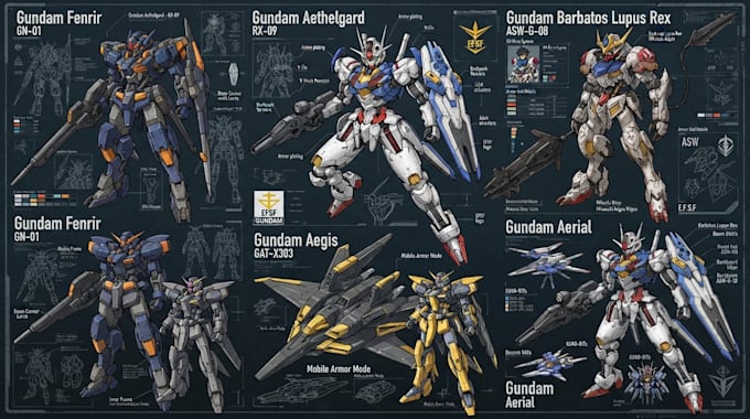 illustration and concept mecha, gundam