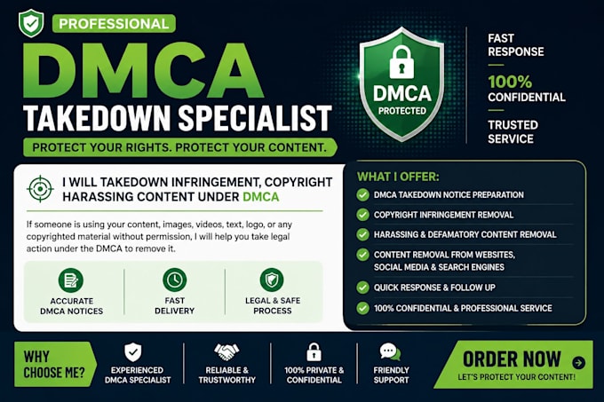 takedown harassing infringement copyright content under dmca