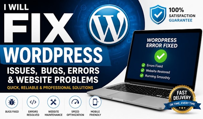 fix wordpress issues, bugs, errors and website problems