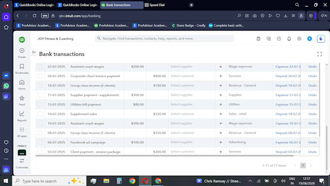 do monthly bookkeeping in quickbooks online