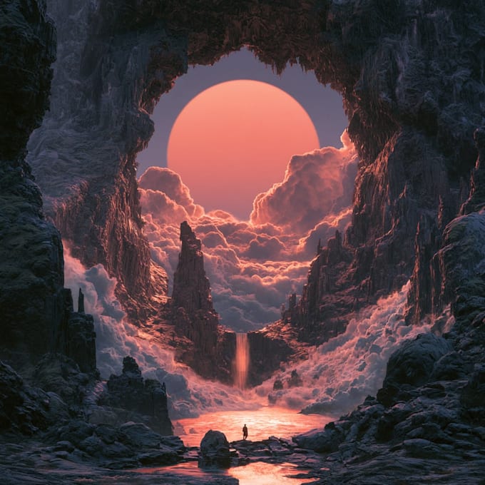create cinematic fantasy music cover artwork