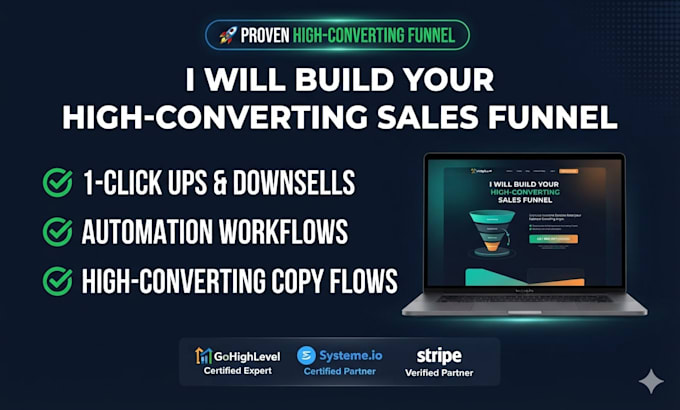 build a high converting gohighlevel sales funnel or systeme io sales funnel