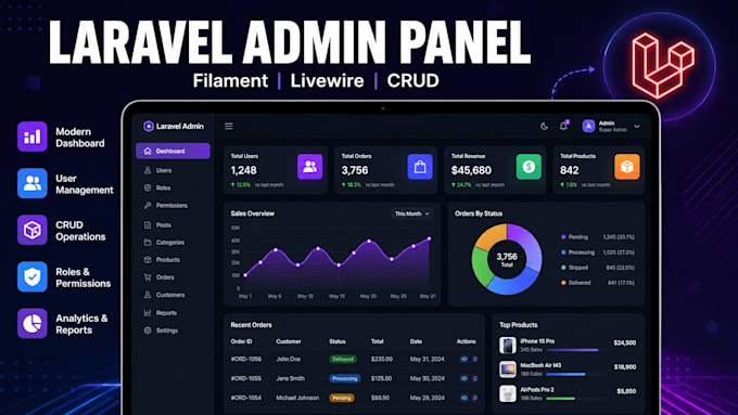 build a laravel admin panel with filament or livewire