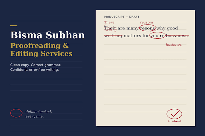 proofread and edit your document for grammar and clarity