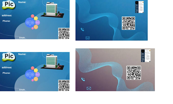 design premium 3d business card with global theme and qr code