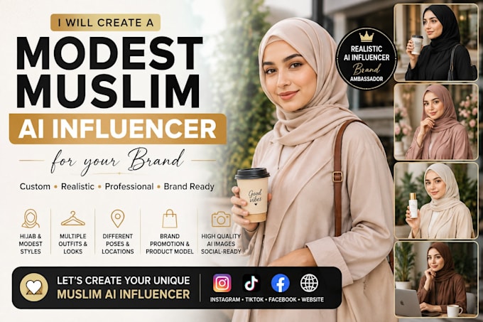 create a modest muslim ai influencer for your brand