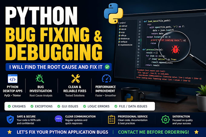 debug and fix bugs in your python desktop application