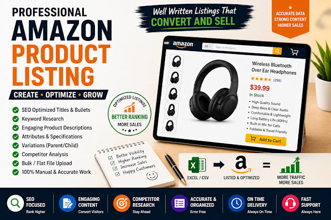 create and optimize amazon product listings