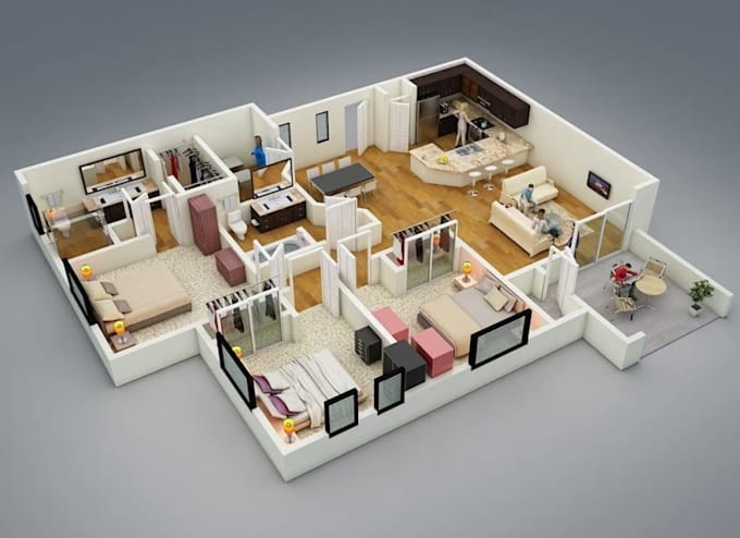 2d 3d  architectural drawing vectorworks floor plan 3d model 3d rendering revit