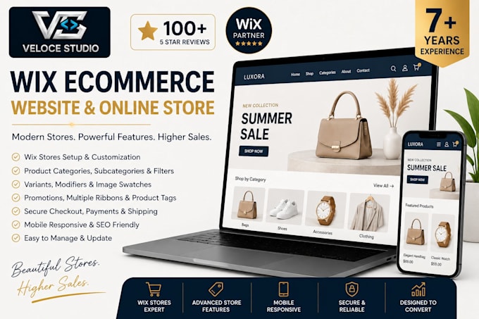 design a wix ecommerce website and online store with wix stores