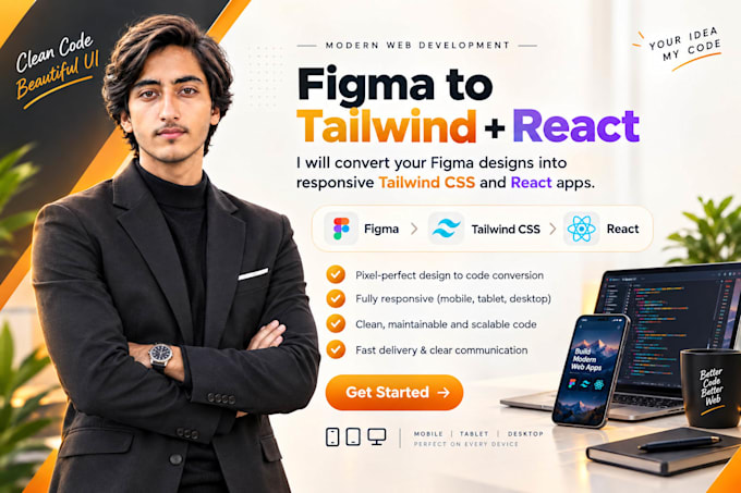 build responsive websites with react and tailwind CSS