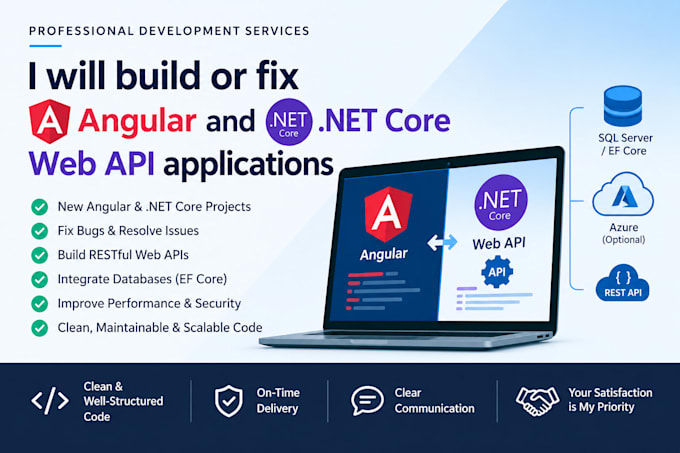 build or fix angular and dotnet core web API applications