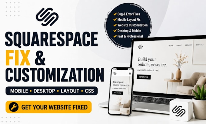 fix squarespace bug mobile layout edit customize squarespace website